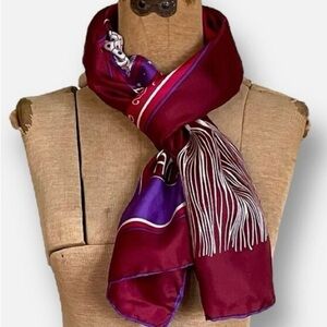 Vintage 1960s Giorgio Sant' Angelo x
Sally Gee Silk Scarf Burgundy Red
Purple